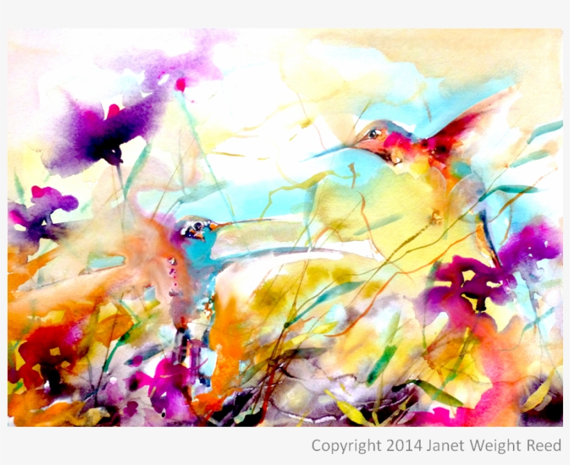 "field Flirtation" Hummingbird Print By Janet Weight - Feld-flirt- Kolibri-druck Quadratische Wanduhr, transparent png