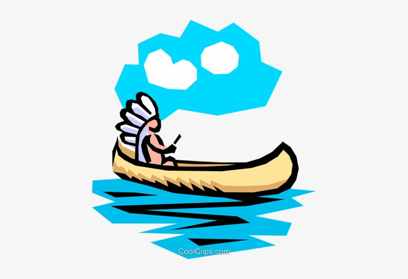 Indian Canoe - Cartoon Indian In Canoe, transparent png