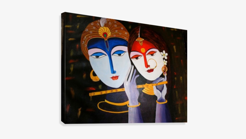 Krishna And Radha True Love Canvas Print - Lord Krishna And Radha Painting, transparent png