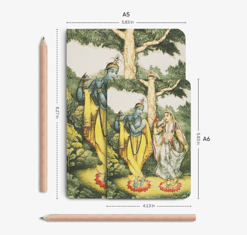 Dailyobjects Indian Mythology Radha Krishna A5 Notebook - Tree, transparent png