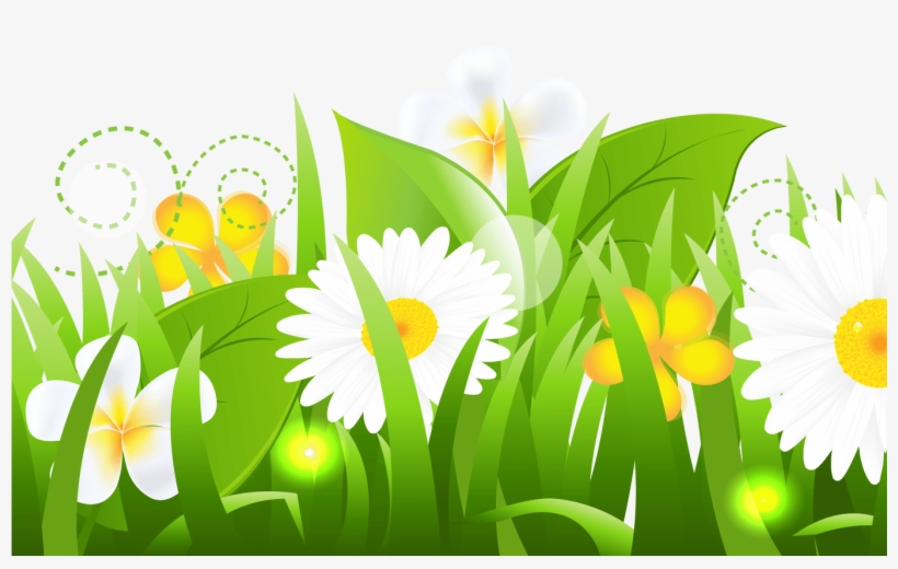 Spring Clipart Grass Flower Pencil And In Color Spring - Grama Joaninha Png, transparent png
