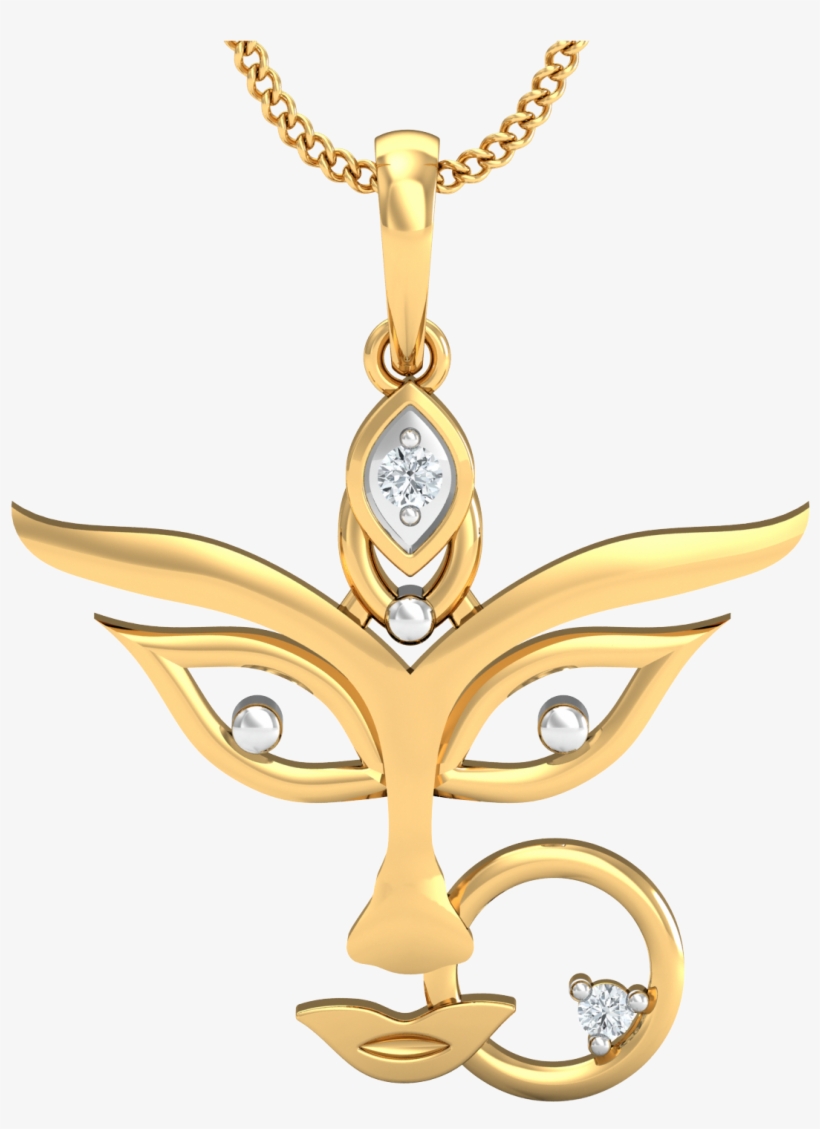 Maa Durga Gold Pendant, transparent png