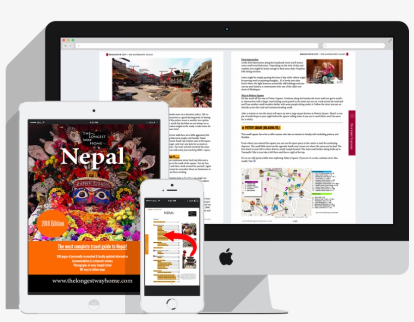 Nepal Guidebook Displayed On Laptop Ipad Tablet And - Tablet Computer, transparent png