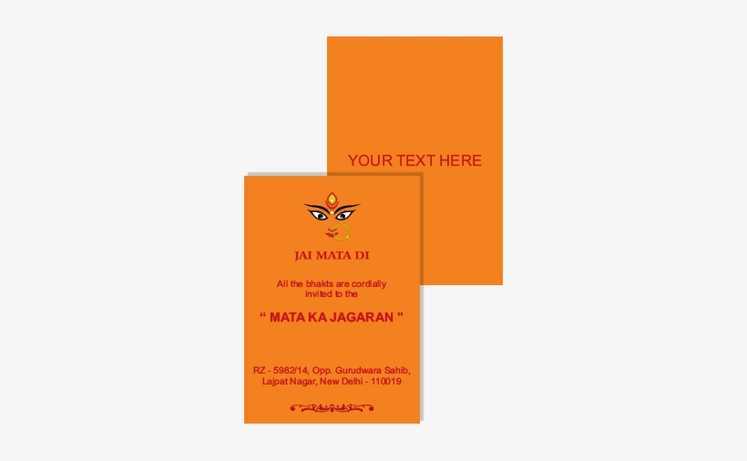 Auspicious Jagran Invie - Cards For Mata Ka Jagran, transparent png