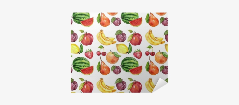 Watercolor Seamless Pattern With Fruits Poster • Pixers® - Banana, transparent png