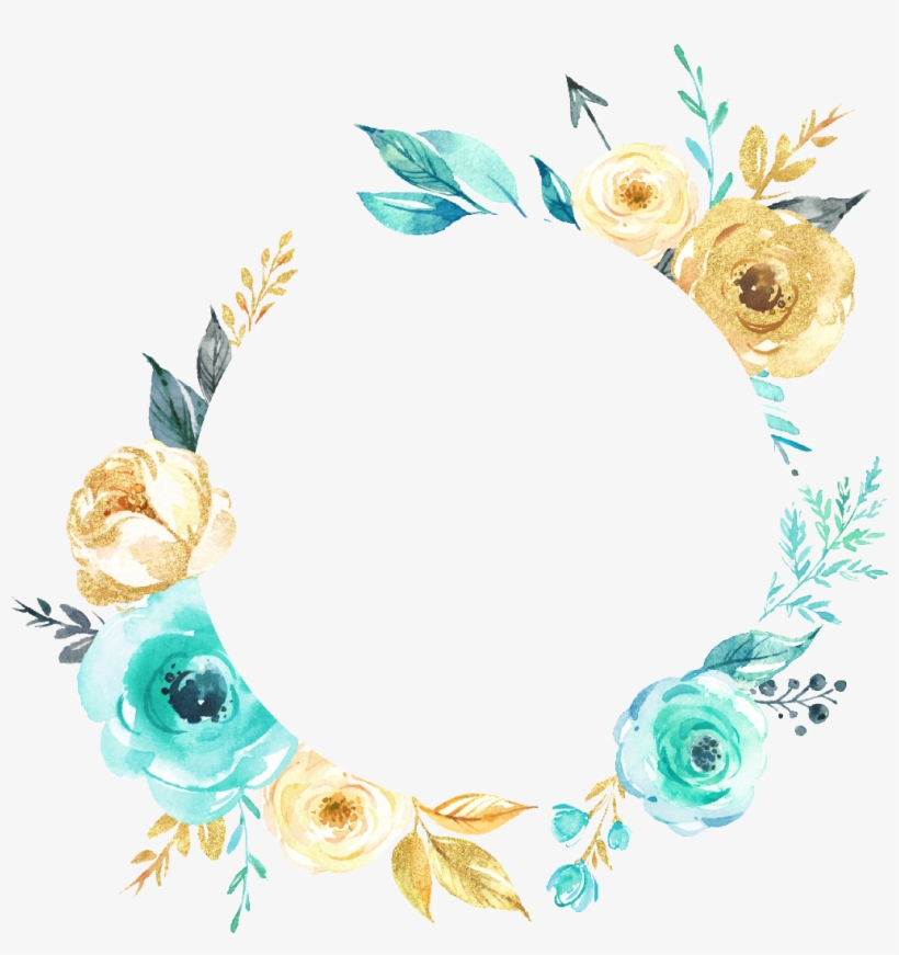 Freetoedit Watercolor Nature Flowers Flower Cluster - Monograma Floral Azul Turquesa, transparent png