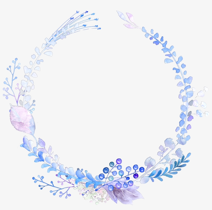 Ftestickers Watercolors Frame Wreath Flowers Floralwrea - Watercolor Painting, transparent png