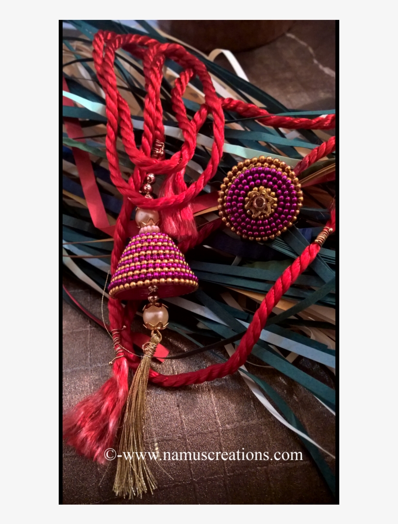 Pink And Golden Ball Chain Combination Couple Rakhi - Chain, transparent png