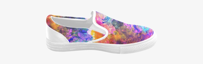 Vibrant Flower Watercolor Women's Unusual Slip-on Canvas - Slip-on Shoe, transparent png