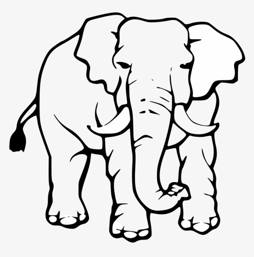 Free Clipartix Download - Elephant Black And White Drawing, transparent png