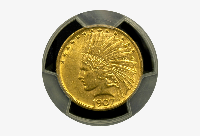 1907 $10 Indian Gold Coin Ngc/pcgs Ms - Gold Coin, transparent png
