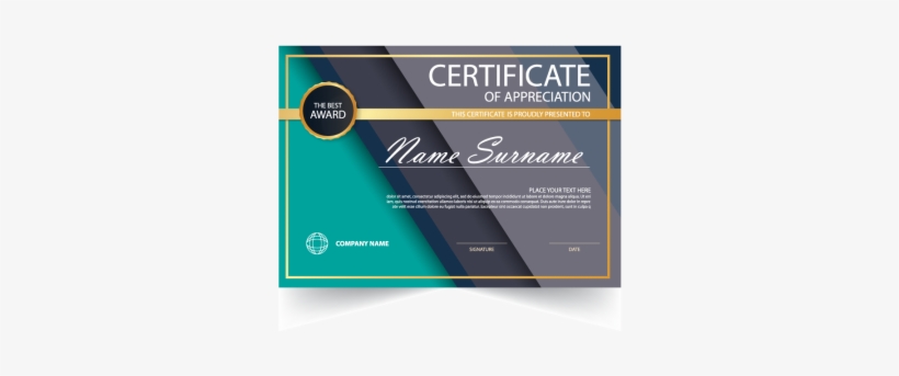 Elegance Horizontal Certificate With Vector Illustration, - Vector Graphics, transparent png