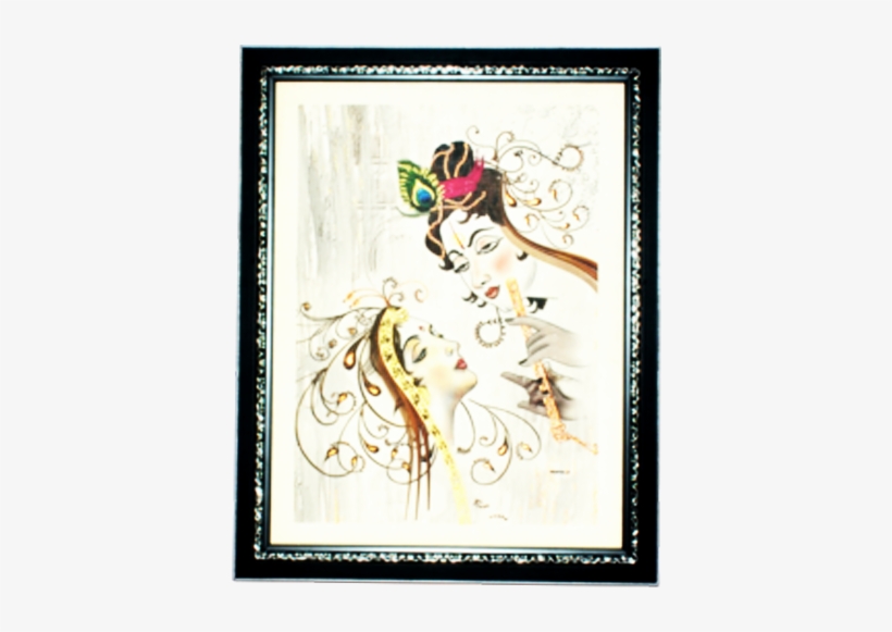 Radha Krishna Digital Reprint Painting - Inch, transparent png