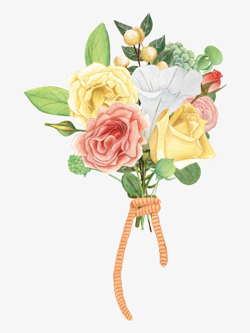 Hand Painted Beautiful Flower Bouquet Hd Png - Flower, transparent png