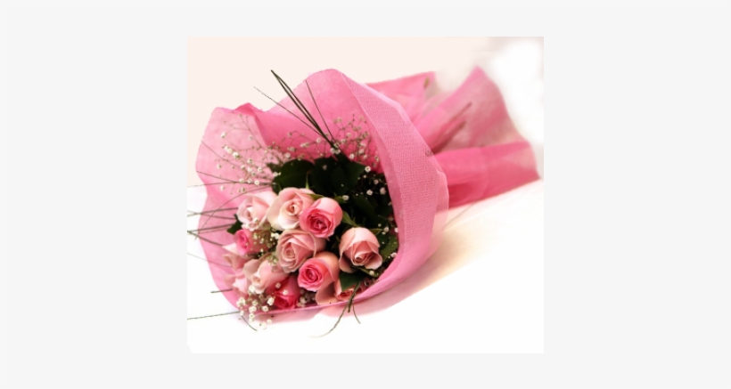 Pink Roses Bouquet - Flowers For Valentines Png, transparent png