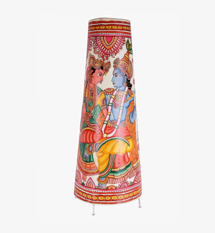 Dancing Radha Krishna Mural Painted Royal Patronage - Embroidery, transparent png