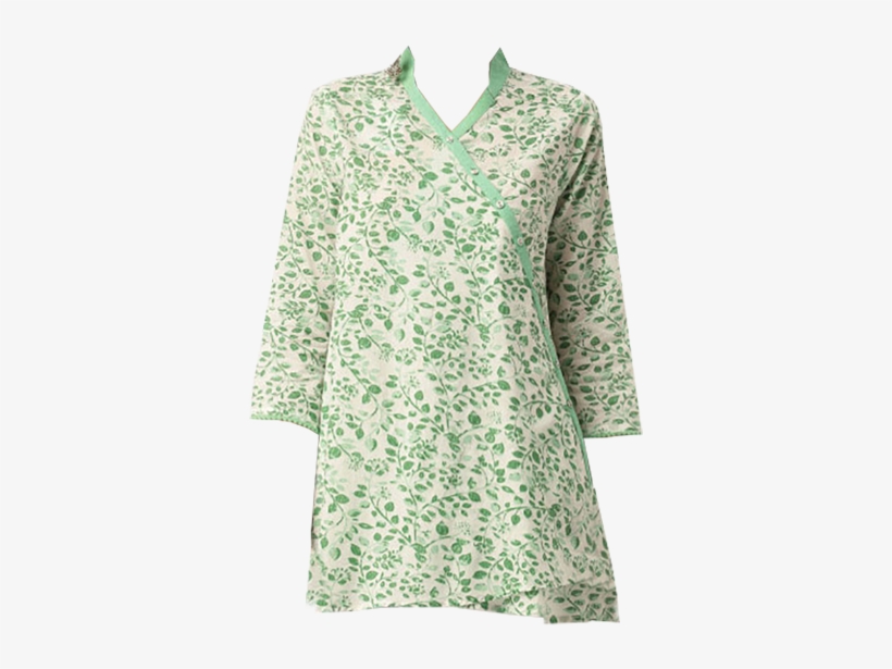 All About You From Deepika Padukone White & Green Printed - Kurti Top, transparent png