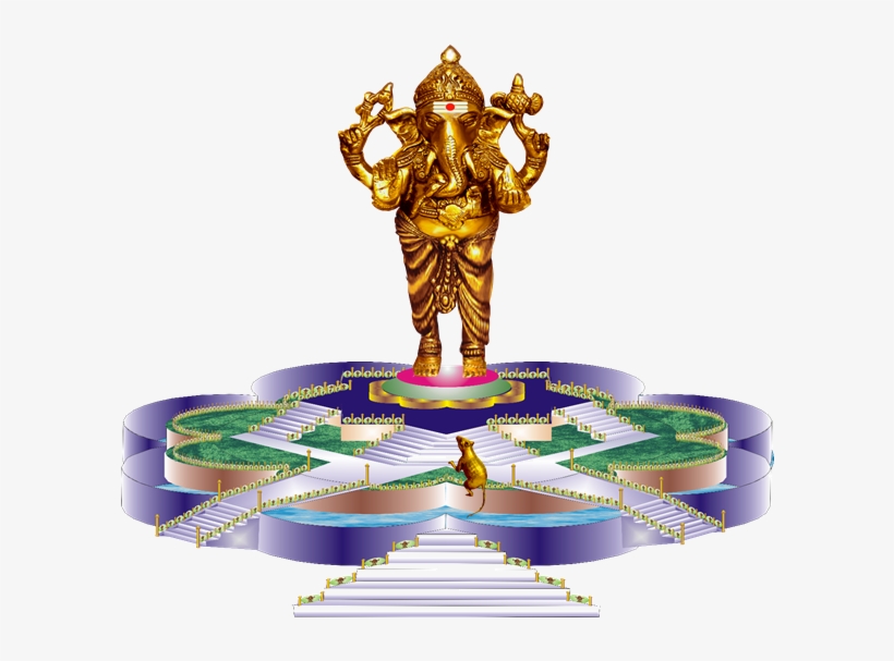 An Eight Petal Shaped Pedestal On Which 108 Feet Tall - Eigth Armed Lord Ganesha Standing On Lotus Base - Brass, transparent png