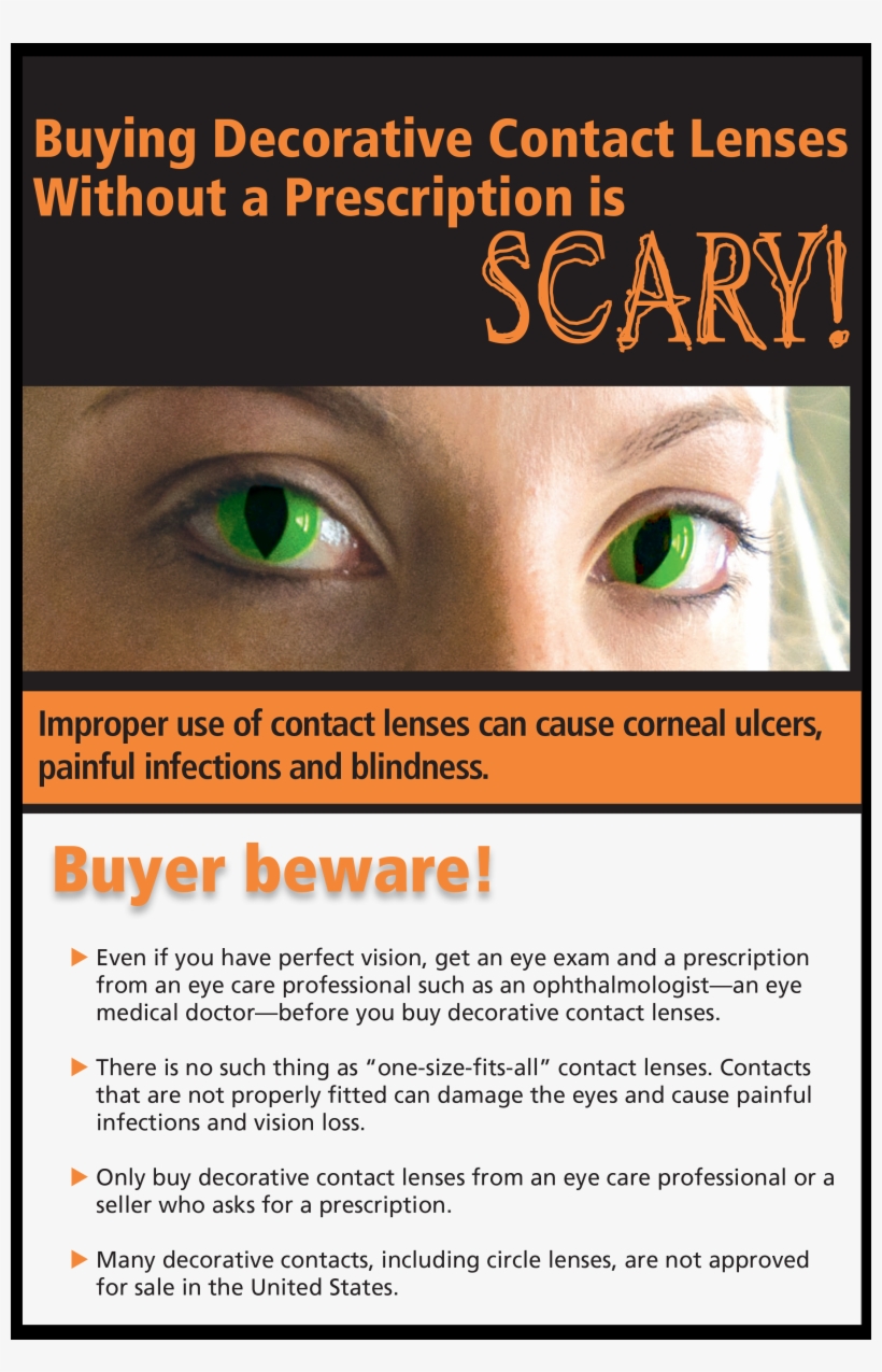So Be Safe And Think Before You Put Anything In Your - Contact Lens Damage, transparent png