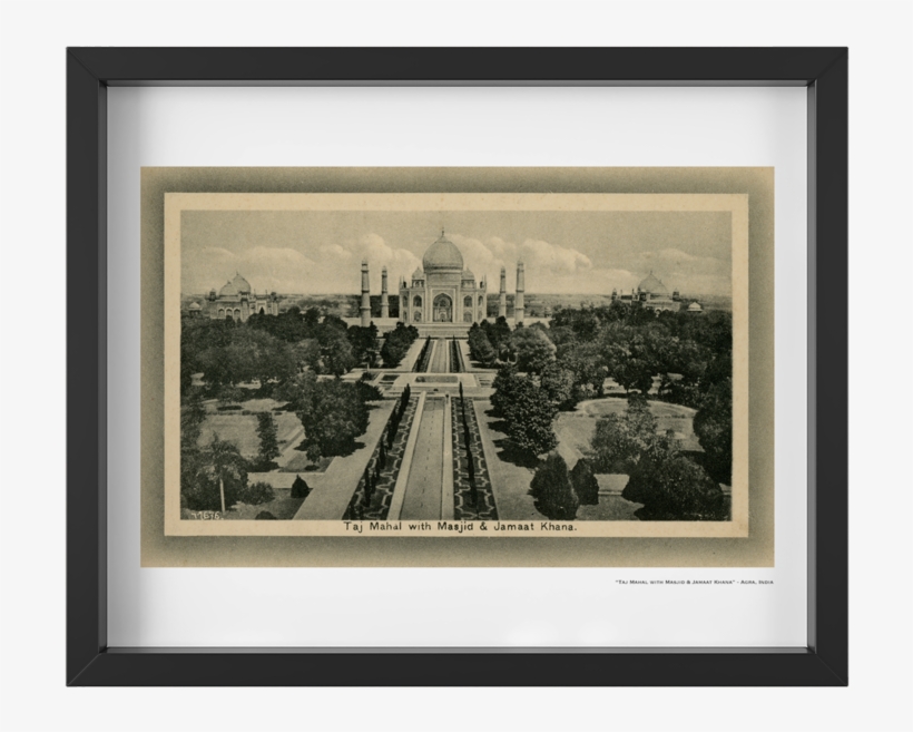 Vintage 1900's Taj Mahal And Gardens - Taj Mahal India 1920s Vintage Large Tote Bag, Adult, transparent png