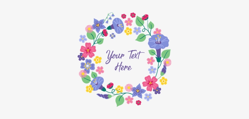 Beautiful Flower Wreath With Text Typography, Beautiful, - Flower, transparent png