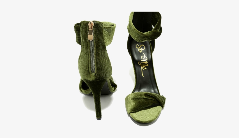 Impress Me Green Velvet Ankle Strap Heels - Ankle, transparent png