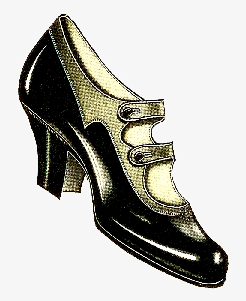 Antique Images Different Women S Shoes Free - Vintage Shoes Clipart, transparent png