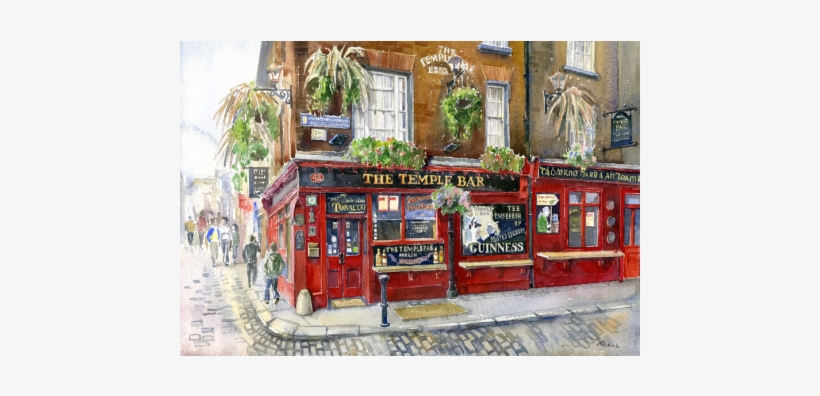'temple Bar, Pub, Dublin' Giclee Print Ready To Frame - Temple Bar, transparent png