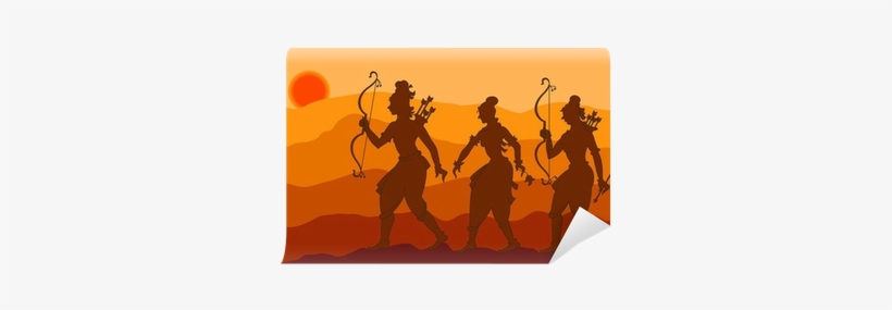Lord Rama With Sita And Laxman Going To Forest Wall - Ramayana Stories For Kids, transparent png