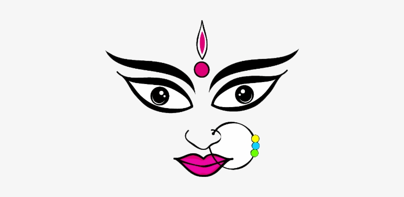 dussehra maa durga face vector 400x351 png download pngkit dussehra maa durga face vector