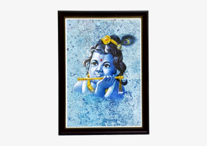 Gold Outlined Wood Framed Baby Krishna F - Krishna, transparent png
