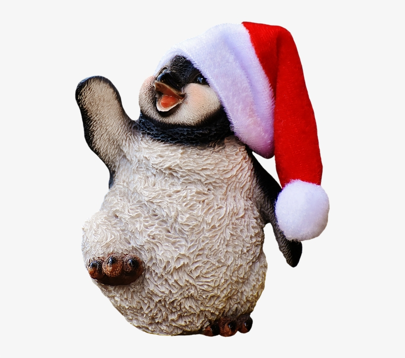 Christmas, Penguin, Santa Hat, Dance, Funny, Figure - Personalisierter Niedlicher Penguin In Der Große Geschenktüte, transparent png