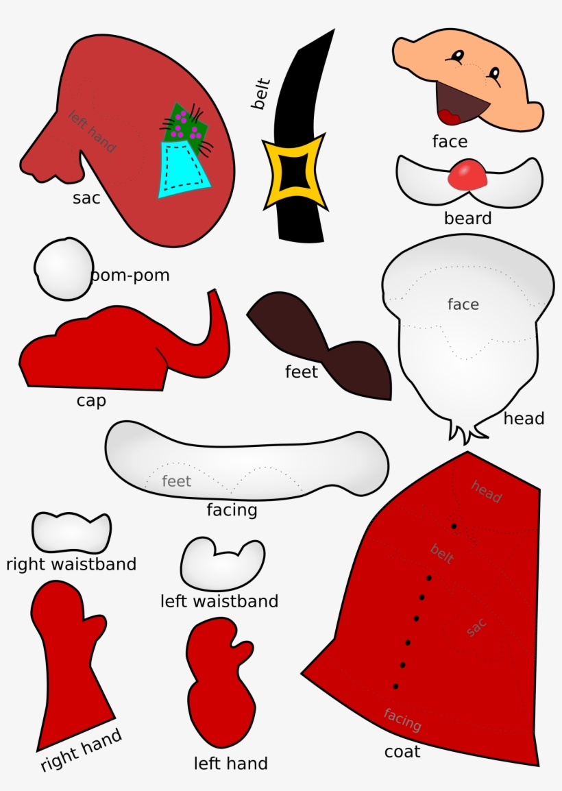 Claus Handicraft Sheet Big Image Png - Face Of Santa Cliparts Png, transparent png