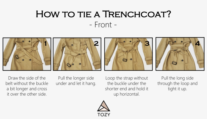 In The Front - Tie Trench Coat Belt Front, transparent png