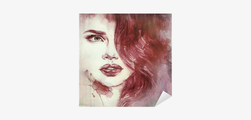 Woman Portrait - Gesicht Aquarell, transparent png