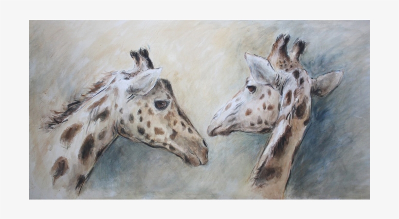 Giraffe Affection - Giraffe, transparent png