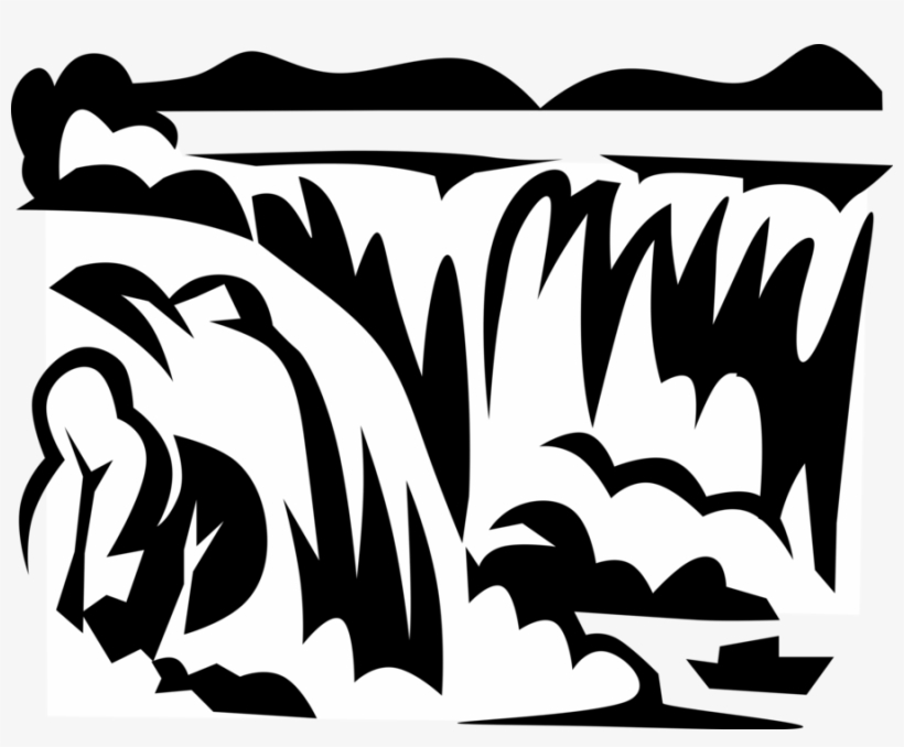 Vector Illustration Of Niagara Falls Waterfalls Straddle, transparent png