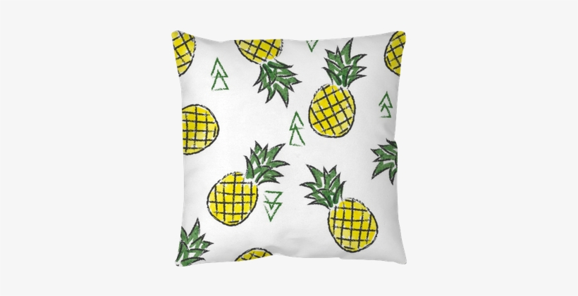 Seamless Watercolor Contrast Pineapple Pattern - Ananas Baggrund, transparent png