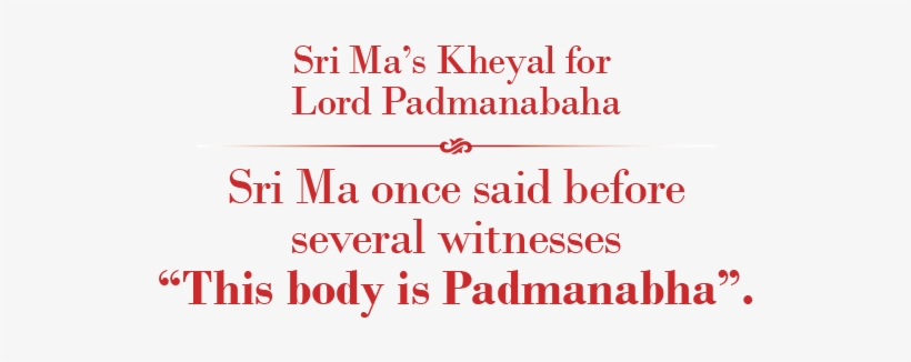 Sri Ma's Kheyal For Lord Padmanabha - Anandamayi Ma, transparent png