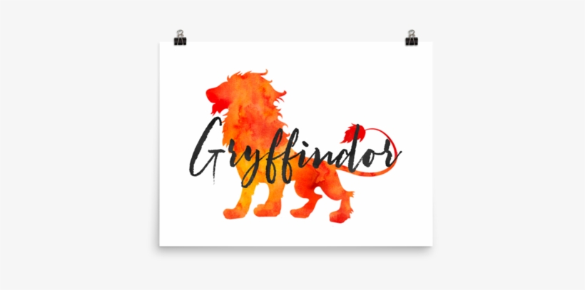 Gryffindor Hogwarts House Pride Art Print - Hogwarts Houses Art, transparent png