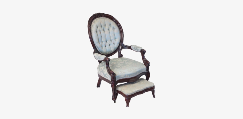 Victorian Chair Fauteuil With Ottoman - Fauteuil, transparent png