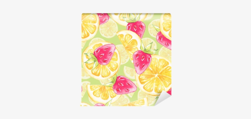Watercolor Seamless Pattern With Lemon Slice - Lemon, transparent png
