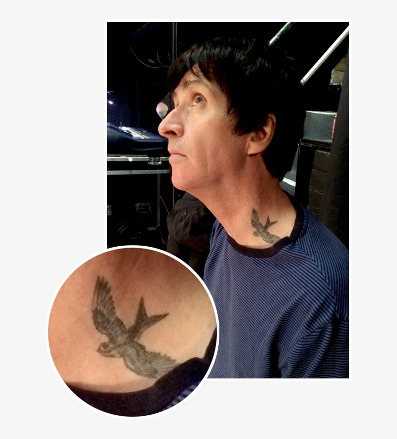 It's Unclear Exactly What Johnny's Swallow Tattoo Means - Johnny Marr Tattoo, transparent png