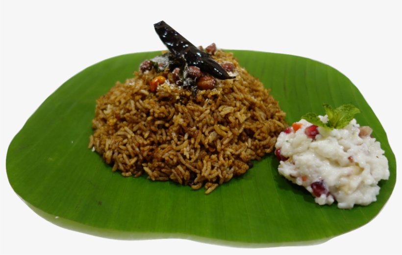 Ravan Bhaat And Fruit Curd Rice - Banana Leaf Rice, transparent png