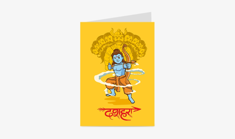 Ram And Ravan Dussehra Greeting Card - Dussehra, transparent png