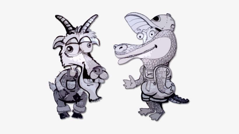 Goat And Gator - Cartoon, transparent png