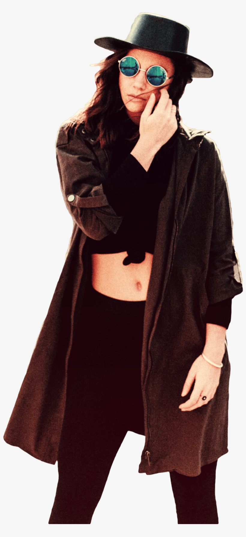 Woman With Hat And Sunglasses - Fashion, transparent png