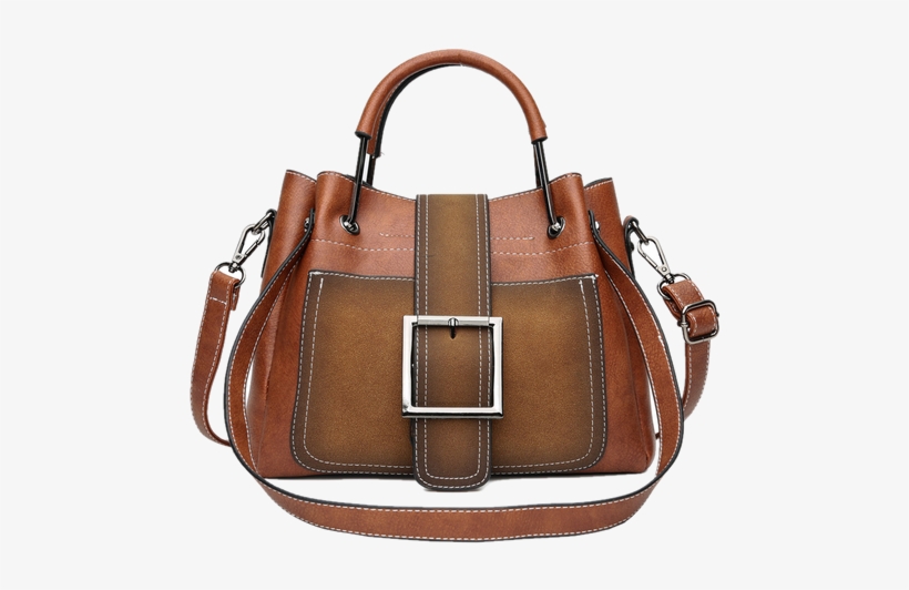 Brown Leather Handbag - Handbag, transparent png