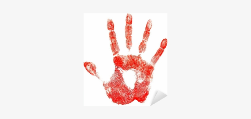 Bloody Red Hand Print Isolated On White Sticker • Pixers® - Кровавый След Руки, transparent png