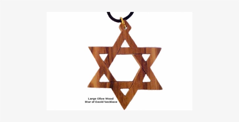 Large Olive Wood Star Of David Necklace - 1.6 - Wood, transparent png